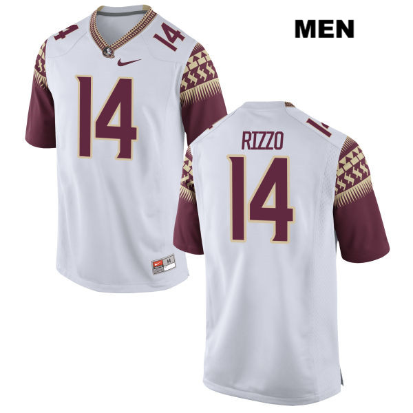 Men's NCAA Nike Florida State Seminoles #14 Jake Rizzo College White Stitched Authentic Football Jersey ENY2869CL